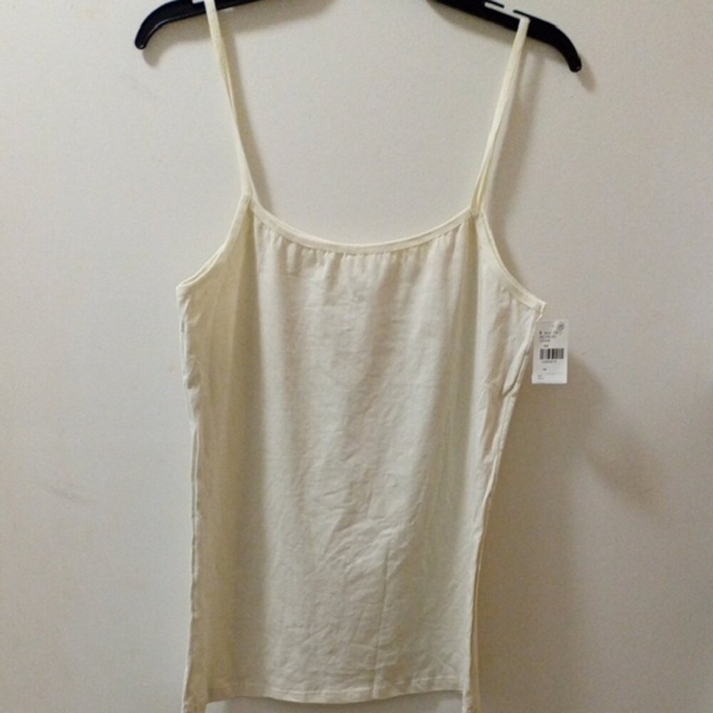 Lavon Tank Top Non Adjustable Strap Cream With Yellow Undertones Women's Size L